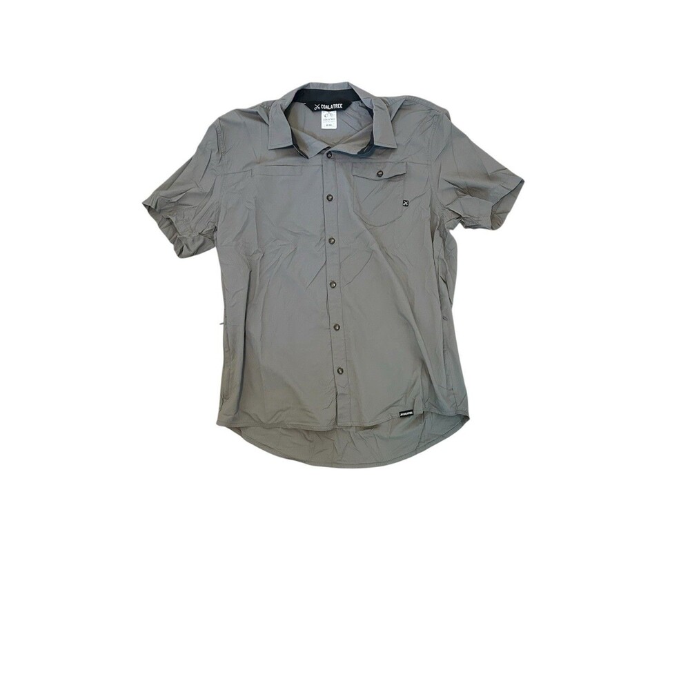 Coalatree Switchback Hiking Travel Shirt Mens XXL Gray Ripstop Zip Pocket